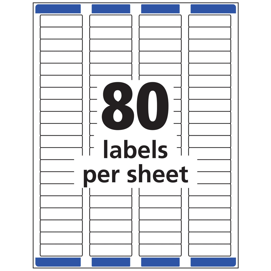 Avery Printable Return Address Labels with Sure Feed, 0.5" x 1.75", White, 2,000 Blank Mailing Labels (08167)