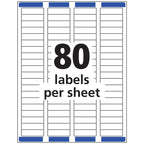 Avery Printable Return Address Labels with Sure Feed, 0.5" x 1.75", White, 2,000 Blank Mailing Labels (08167)