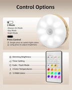 EZVALO Under Cabinet Lighting, 1000mAh Rechargeable Puck Lights with Remote, 3 Color (additional view 8)
