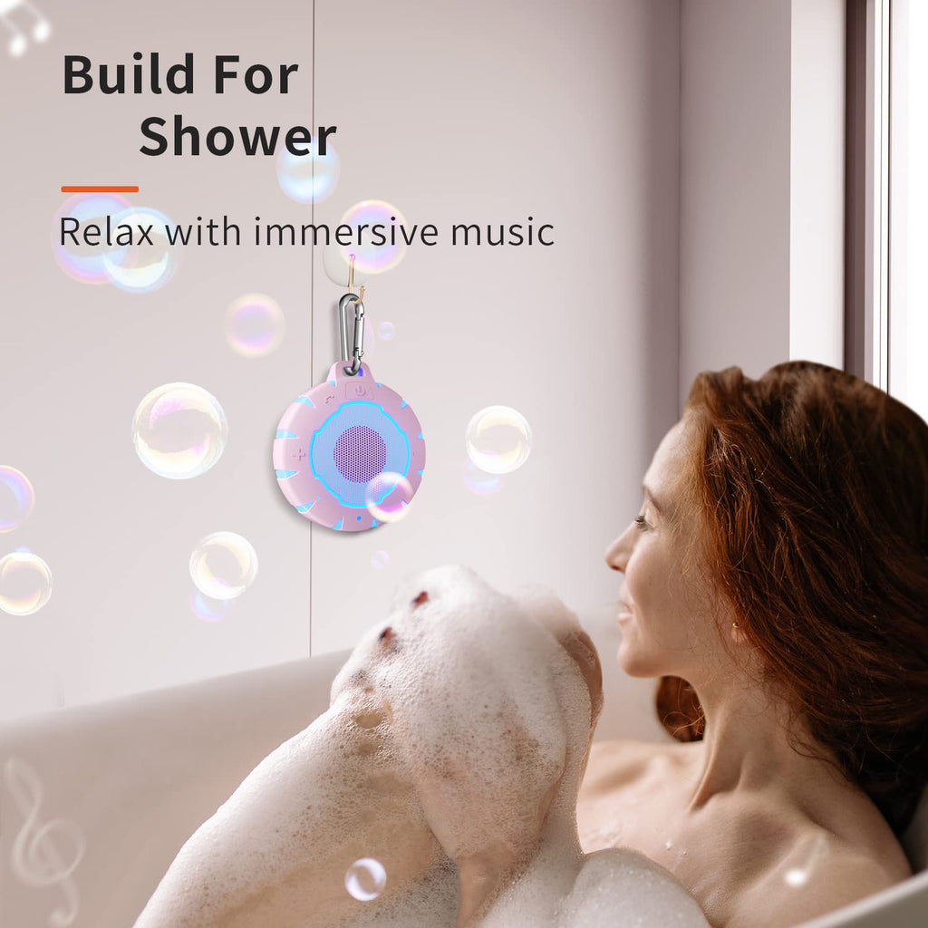 HEYSONG Waterproof Shower Bluetooth Speaker - Pink view 1