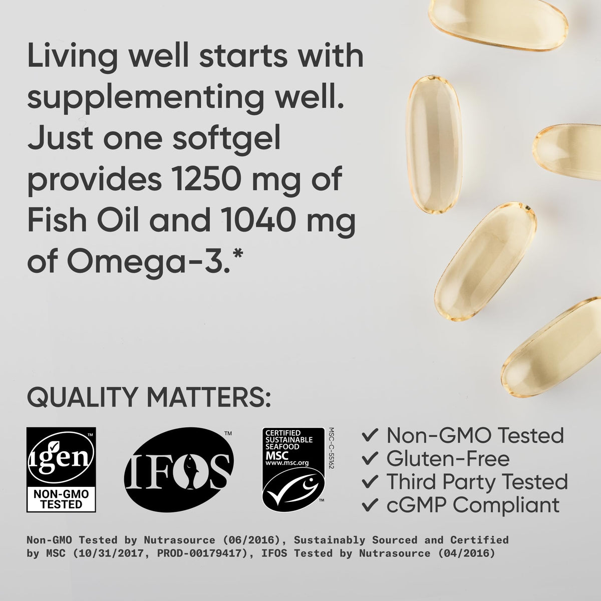 Sports Research Omega-3 Fish Oil 1250mg from Wild Alaska Pollock, 90 Count (additional view 3)