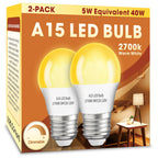 LOXYEE A15 LED Light Bulb 2 Pack, Dimmable 5W 2700K Table Lamp Bulb (BXD-001)