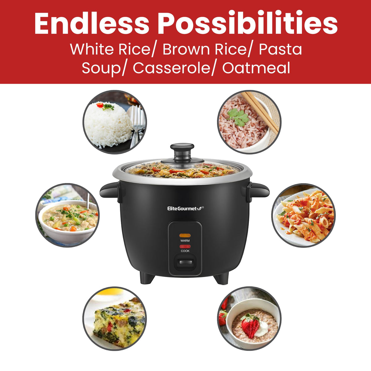 Elite Rice Cooker, Keep Warm