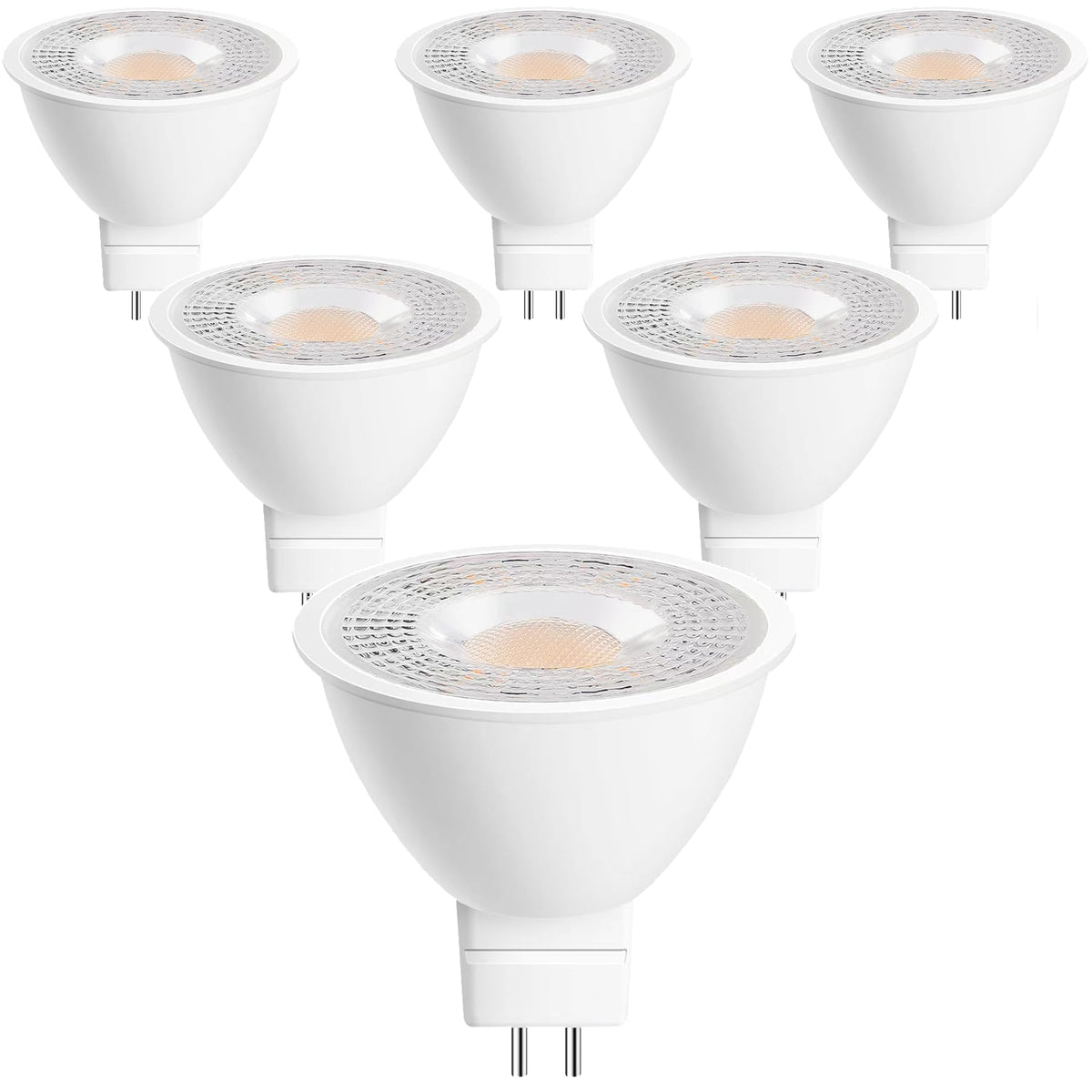 6 Pack MR16 LED Bulbs(50W Halogen Eq),GU5.3 5W 3000K Soft White 450 LM
