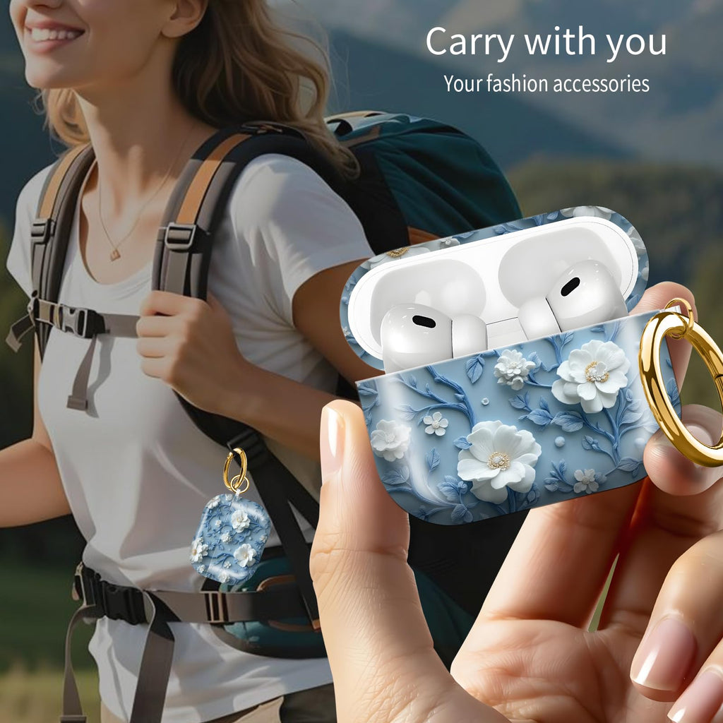 Compatible with AirPod PRO 3 2025 Shockproof Drop-Proof Wireless Earbuds Case with Keychain - Flowers 2 view 3
