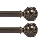 KAMANINA 1 Inch Curtain Rod 28-48 Inch, 2 Pack Antique Bronze Drapery Rods (TW-010030217-US-F1)