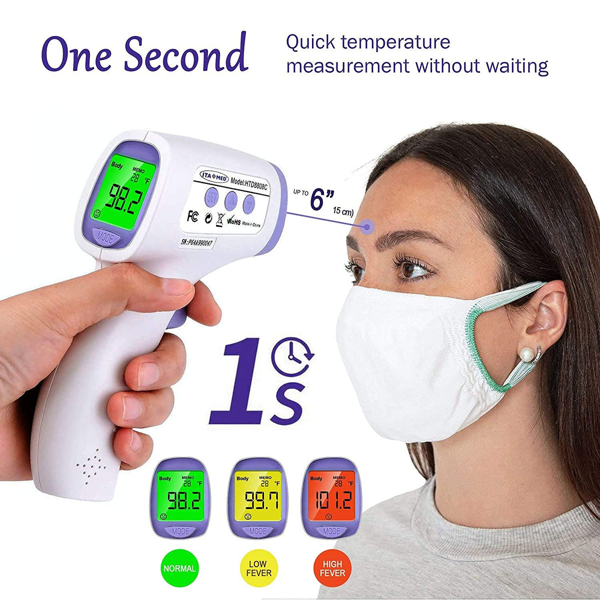 ITA-MED Digital Non-Contact Infrared Forehead Thermometer for Adults & Kids, Accurate (additional view 2)