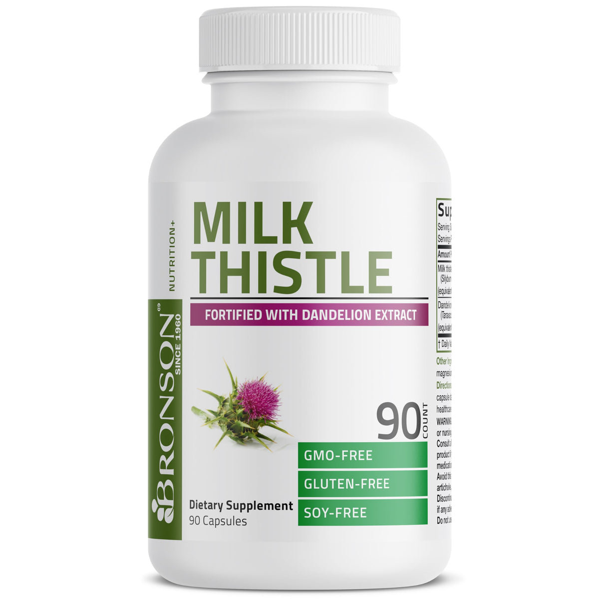 Bronson Milk Thistle Silymarin Marianum & Dandelion Extract - 90 Count (Pack of 1) view 4