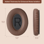 Aurivor Replacement Ear Pads for Bose QuietComfort QC35 QC25 QC15 QC2 Headphones - Coffee-Black view 4