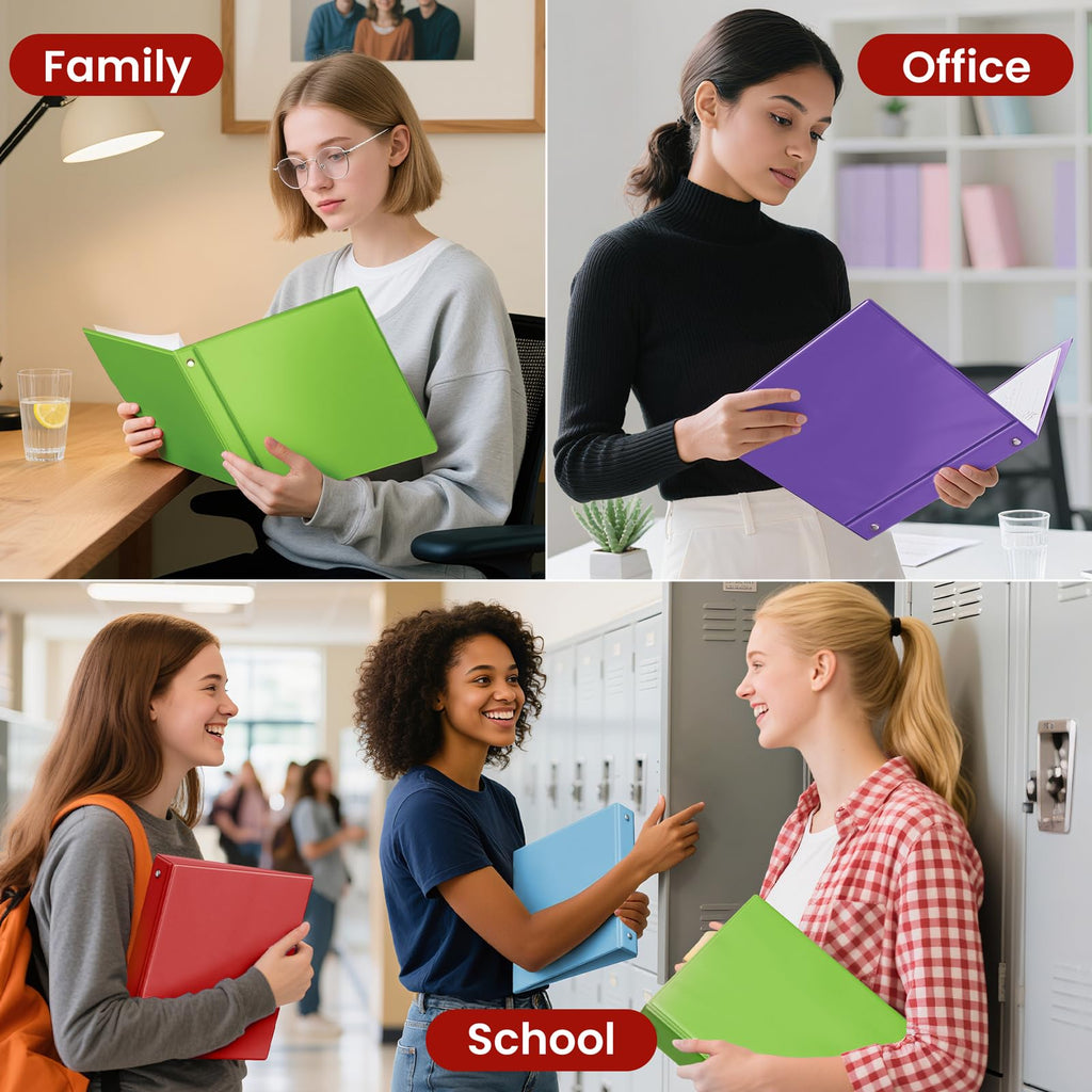 SUNEE 3 Ring Binder 1 Inch 1 Pack, Clear View Binder Three Ring PVC-Free (Fit 8.5x11 Inches) for School or Office