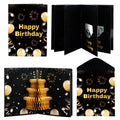 Marhpveua 6 Slots 3D Honeycomb Birthday Money Card Holder - Black Gold