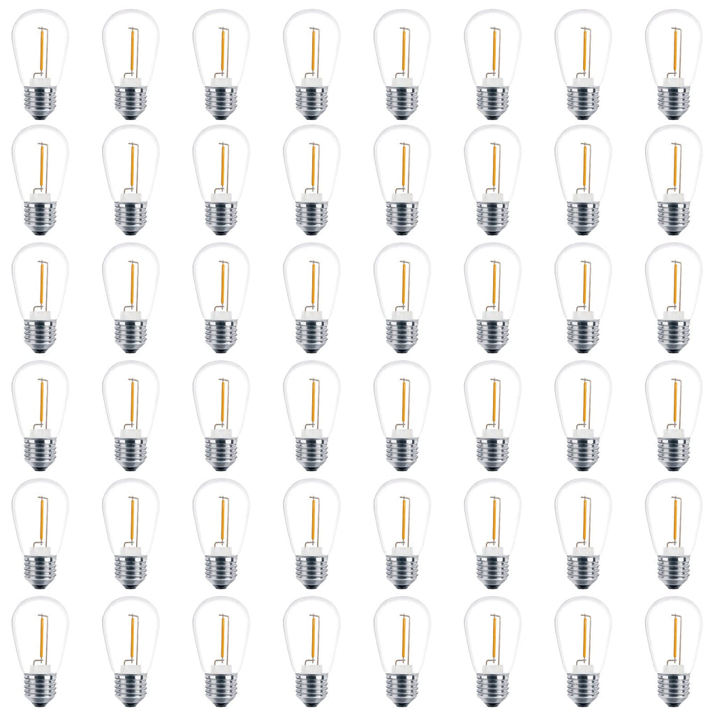 Meconard Pack S14 LED Outdoor String Light Replacement Bulbs, Warm White