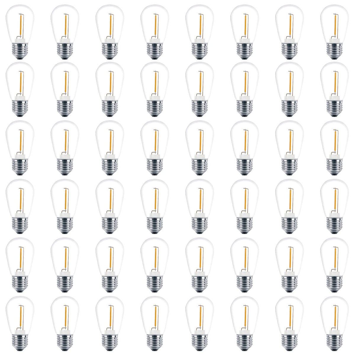 Meconard Pack S14 LED Outdoor String Light Replacement Bulbs, Warm White
