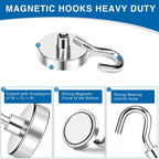 LOVIMAG Magnetic Hooks for Cruise Cabins 130LBS Heavy Duty Magnet Hook 25P (additional view 6)