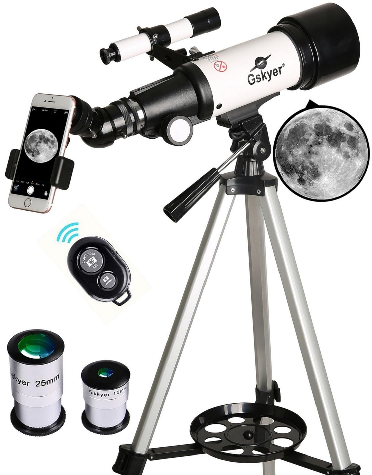 Gskyer Telescope, 70mm Aperture 400mm AZ Mount Astronomical Refracting Telescope for Kids Beginners - Travel Telescope