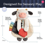 Itzy Ritzy Lovey Including Teether, Teething Relief, 0 Months & Up (Cow)