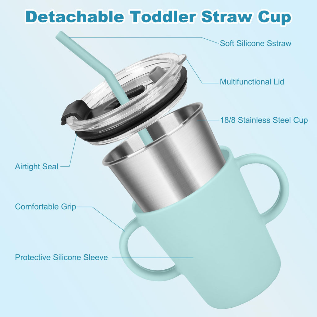 Vermida 12oz Stainless Steel Kids Cups with Handle for Toddlers, 4 Pack (additional view 5)