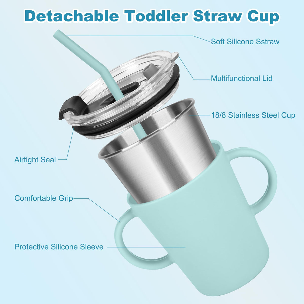Vermida 12oz Stainless Steel Kids Cups with Handle for Toddlers, 4 Pack (additional view 5)
