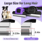 MIU COLOR Pet Grooming Brush Deshedding Tool for Dogs & Cats - Purple / Long Hair view 1
