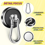 Niuknow Magnetic Hooks with Swivel Carabiner - Black / 1.42 in view 3