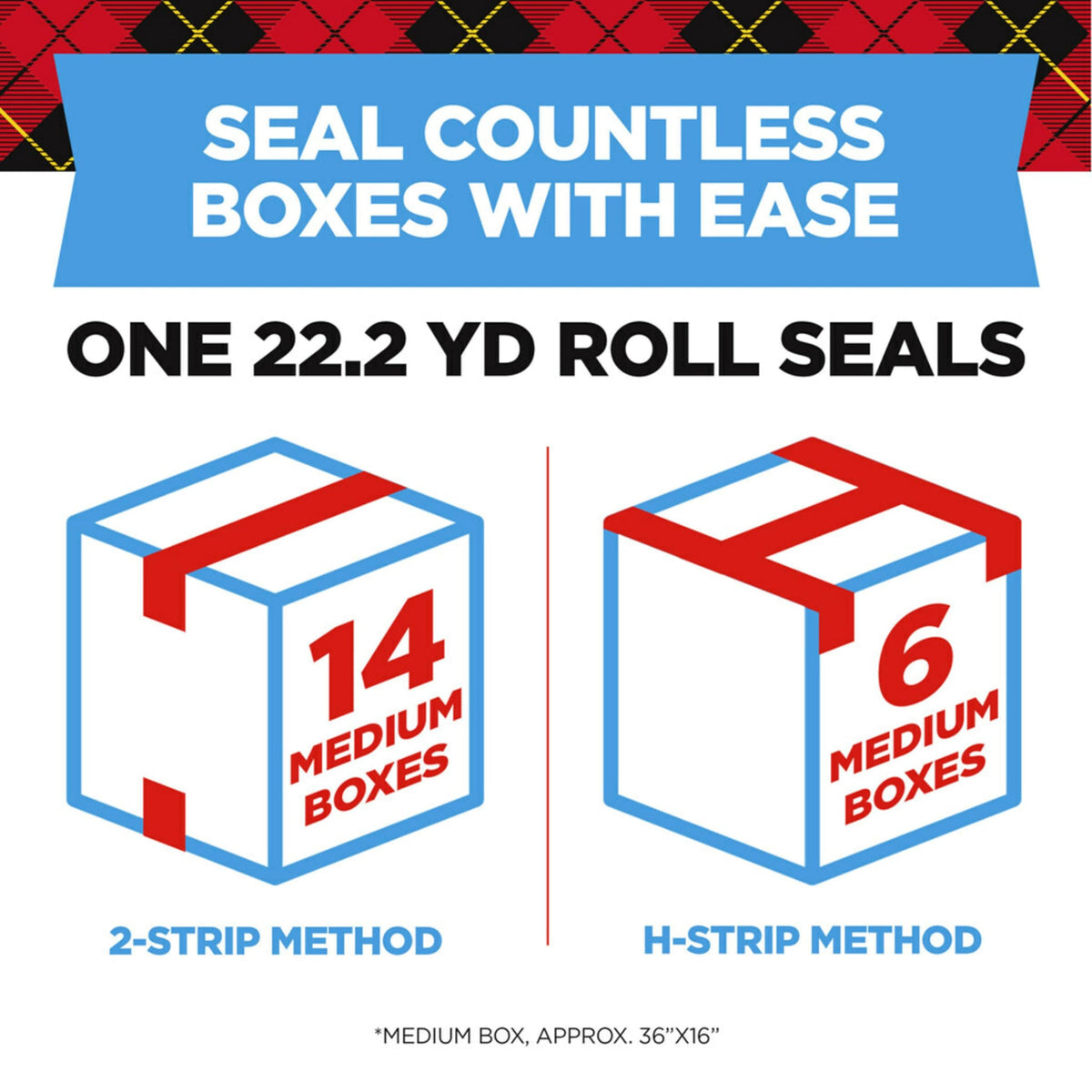 Scotch Heavy Duty Packing Tape, – Clear (142-6) (Pack of 36)