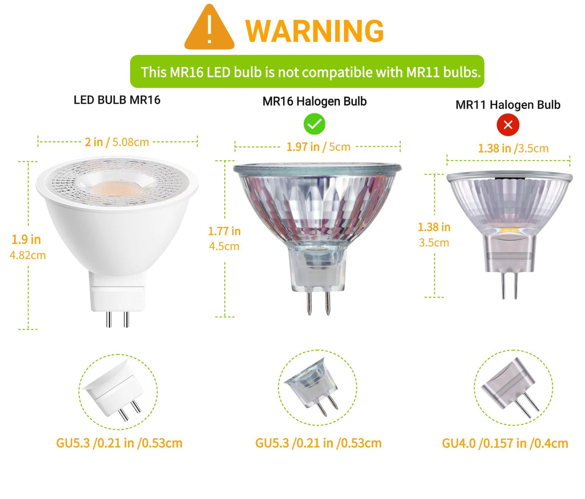 12 Pack MR16 LED Bulb(50W Halogen Equivalent),2700K Warm White 450LM 5W (additional view 2)