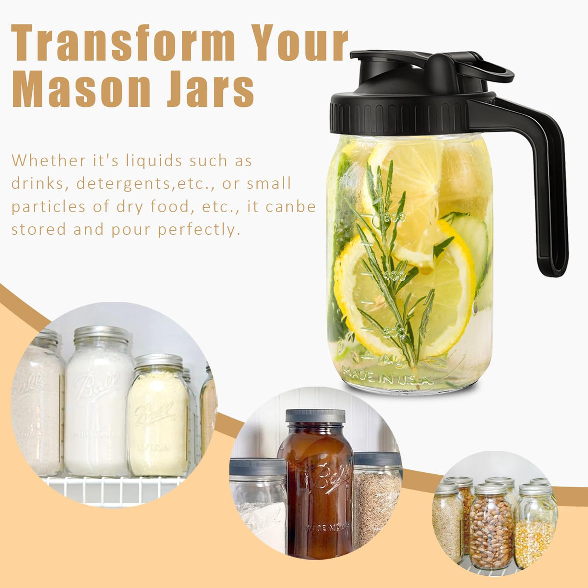 FyndraX Wide Mouth Mason Jar Pour Spout Lids - view 6