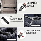 Generic Car Seat- Pets Bed, Dog Car Bed with Straps Furry Seats with Thick Cushion for Travel, with Thick Cus for