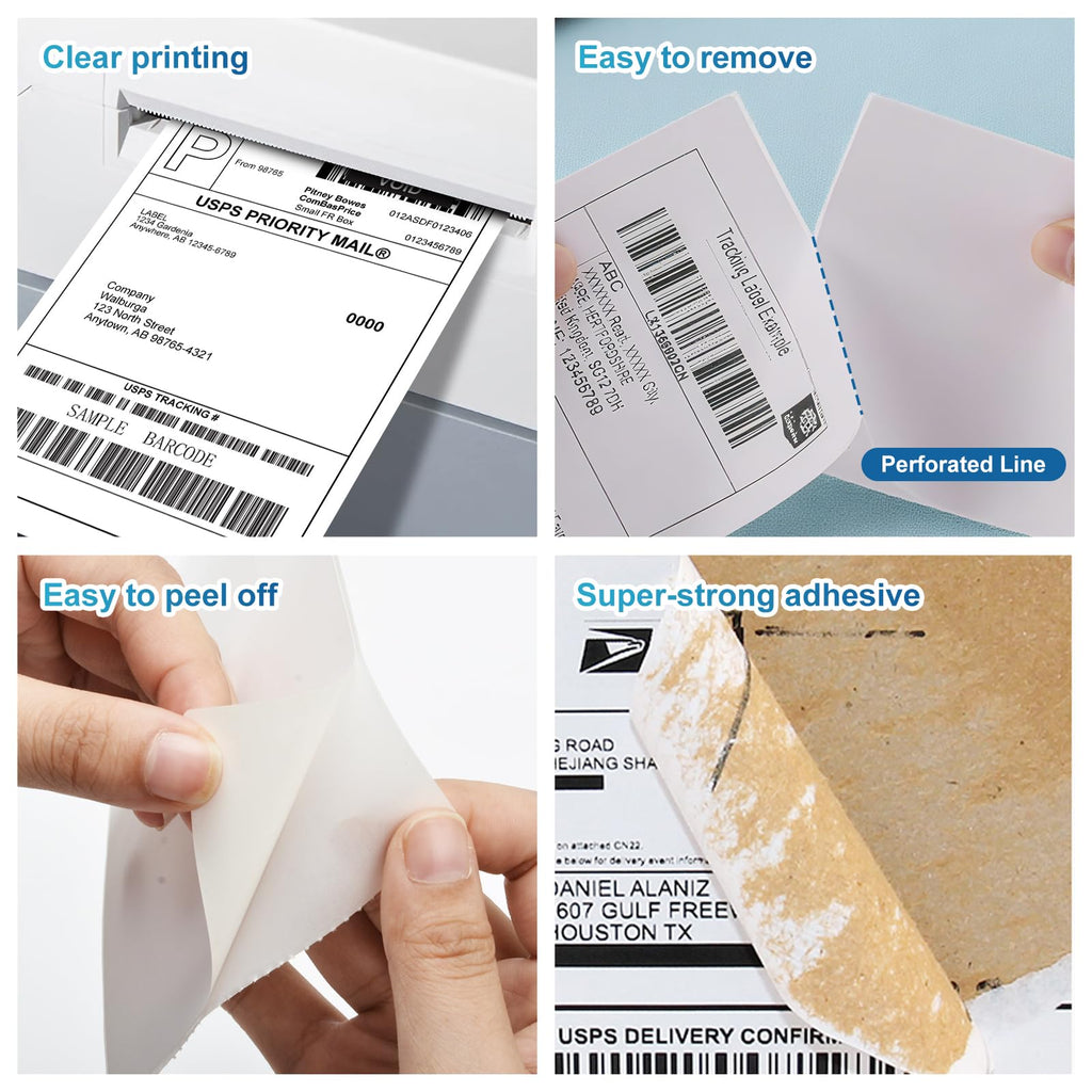 9527 Product 4x6 Blank Direct Thermal Shipping Labels for Zebra 2844 Zp-450 Zp-500 Zp-505,250 Labels/Roll,Total 100 (Pack of 100)