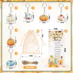 EYNDYN 145 Pieces Baby Shower Favors Ballpoint Pens and Keychains Gifts Bulk Retractable Pens Gender Reveal Cards Souvenirs - 36 / Pumpkin view 2