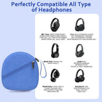 Headphone Case Compatible with JBL/Beats/Sony/BERIBES/SoundCore/TOZO/KVIDIO/JLab/Bose, Ultra-Thin Headphone Bag Travel Carrying Universal - Blue view 2