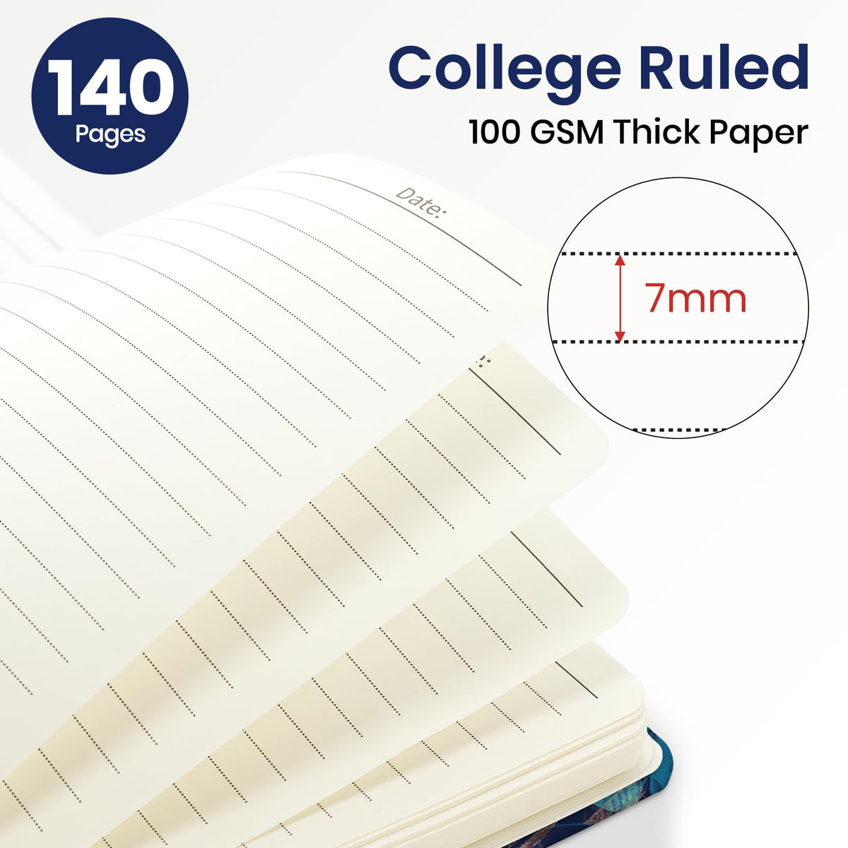 ZOTIA Lined Spiral Notebook for Work Hardcover Spiral Journal College Ruled