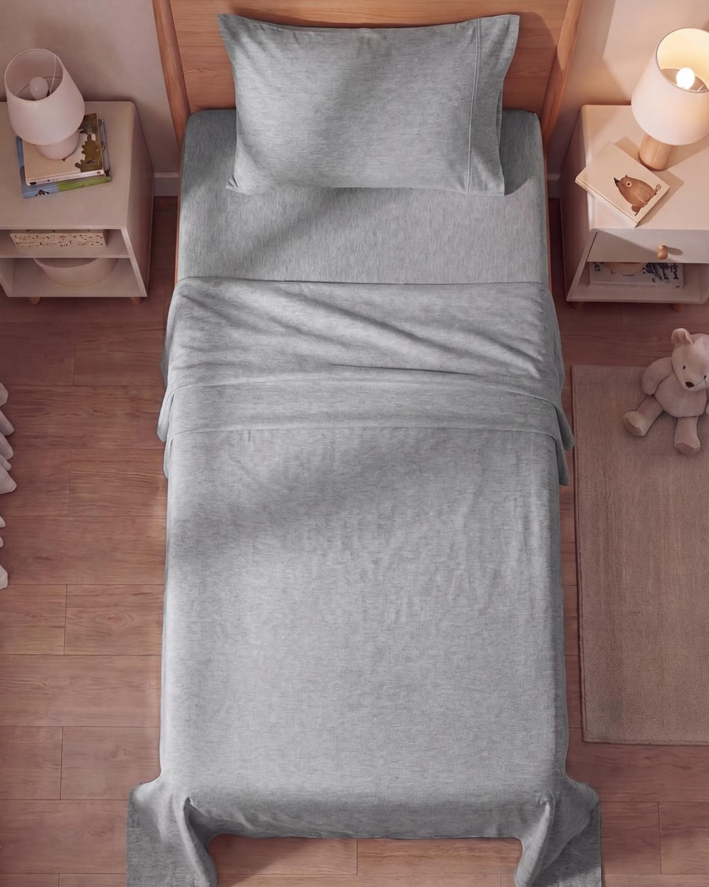 CGK Unlimited 4 Piece Sheet - 40 - Heathered Grey / Twin view 6