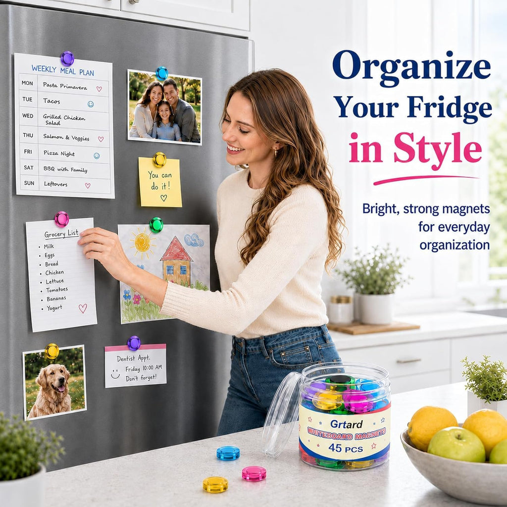 Grtard Magnets for Whiteboard, Round Fridge Magnets