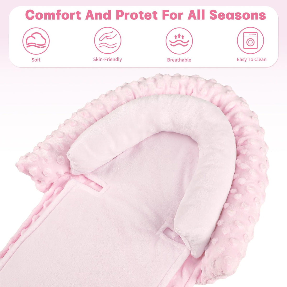 HNHUAMING Infant Car Seat Insert - Pink view 4