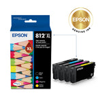 Epson 812XL Genuine High Capacity 4-Pack Ink Cartridge Combo T812XL-XCS