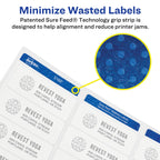 Printable Round Labels, Sure Feed® Technology, 2.5" Diameter, White, Laser - 600 labels view 2