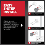 Kwikset Pismo Dummy Door Knob, Single Sided Handle for Closets, French Double Doors, and (additional view 3)