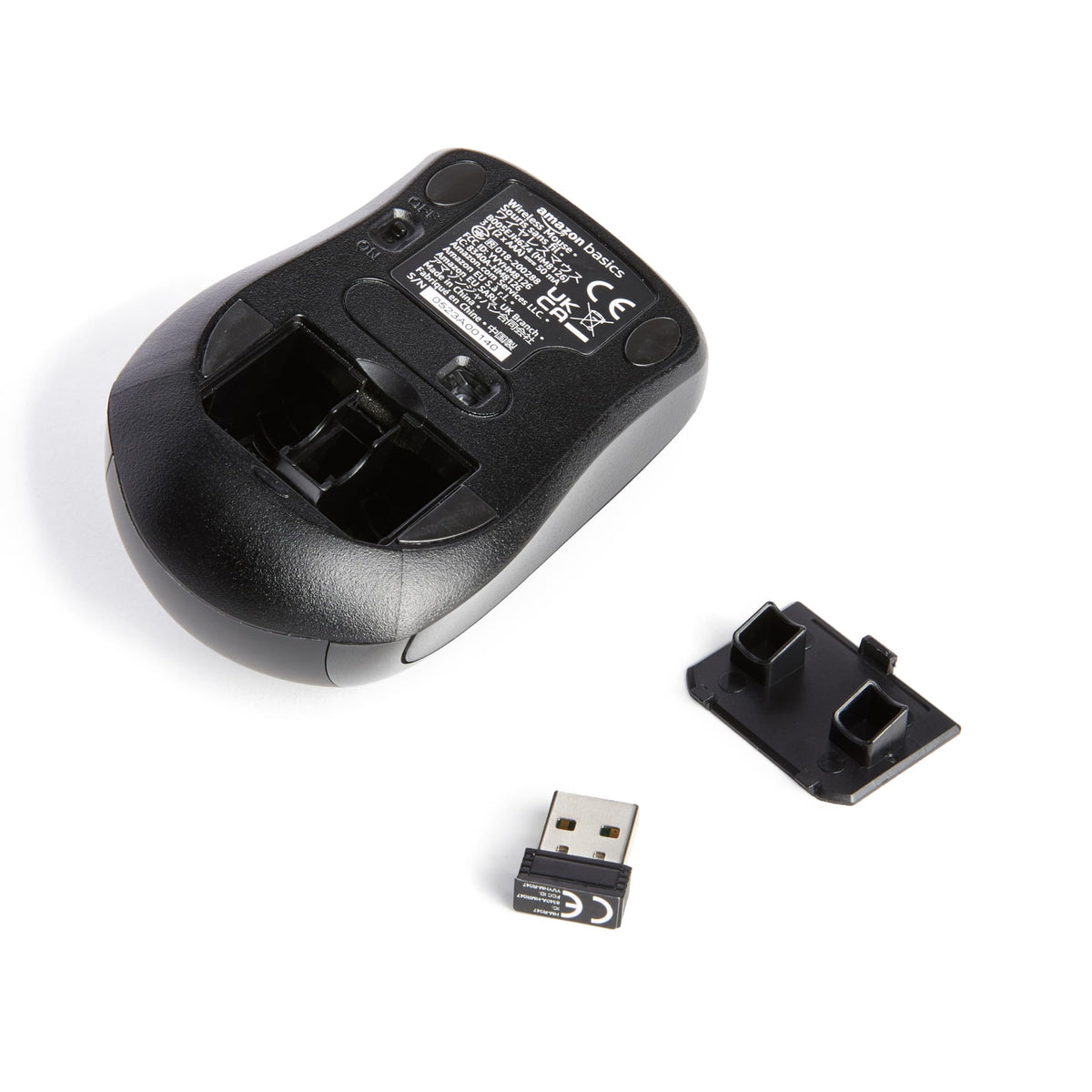 Amazon Basics 2.4 Ghz Wireless Optical Computer Mouse with USB Nano Receiver - Black view 3