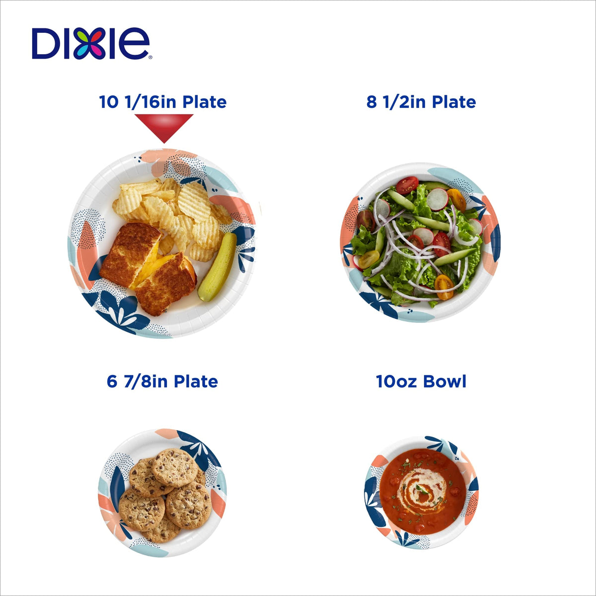 Dixie Paper Plates, – Large 10 Inch (Pack of 3)