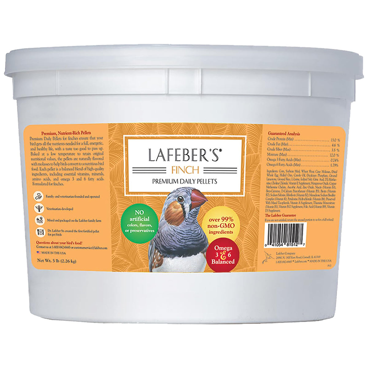 LAFEBER'S Finch Premium Daily Diet, Classic, 5 lb
