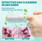 MEDUWEDU Ear Cleaner Finger Wipes 60 Counts, Dog Ear Cleaner, Grooming Kit Care for Dogs and Cats, Soft & Easy Otic
