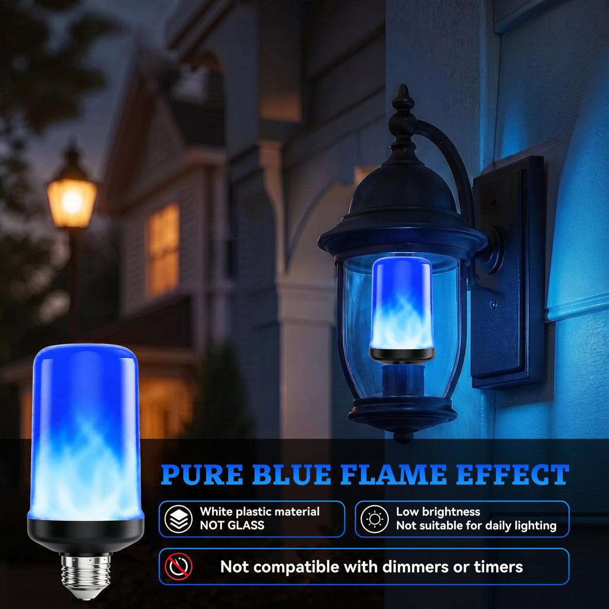 hyrion LED Flame Light Bulbs - Blue view 2