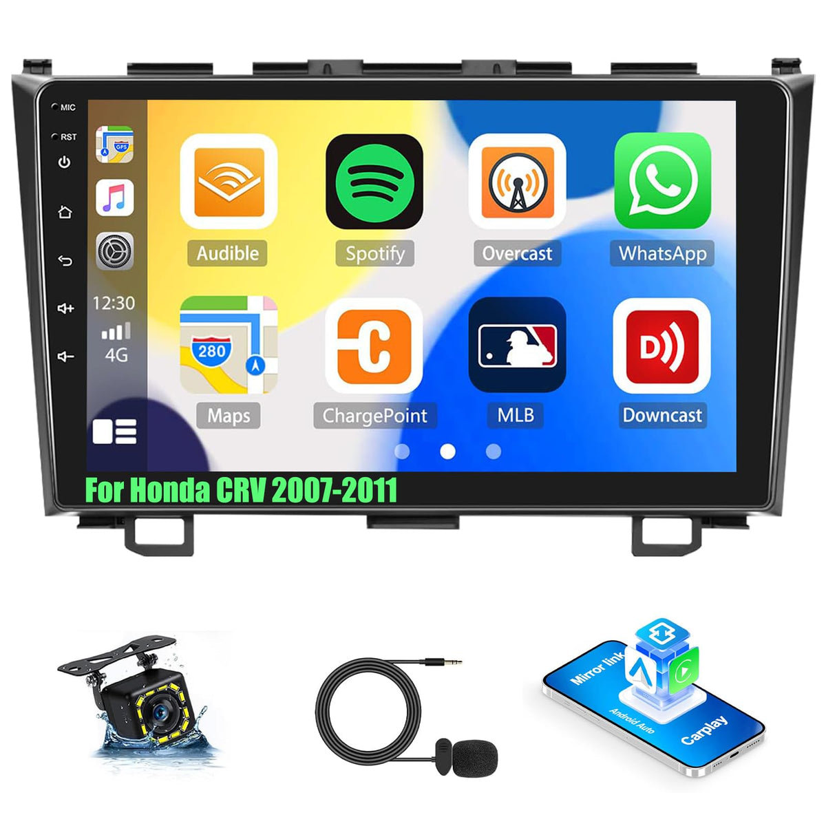 Car Stereo for Honda CRV with Apple CarPlay/Android Auto, 9 Inch Touch Screen Bluetooth