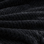 BEDELITE Travel Blanket with Bag, Jacquard Fleece Blanket 65"x40" - Black view 5
