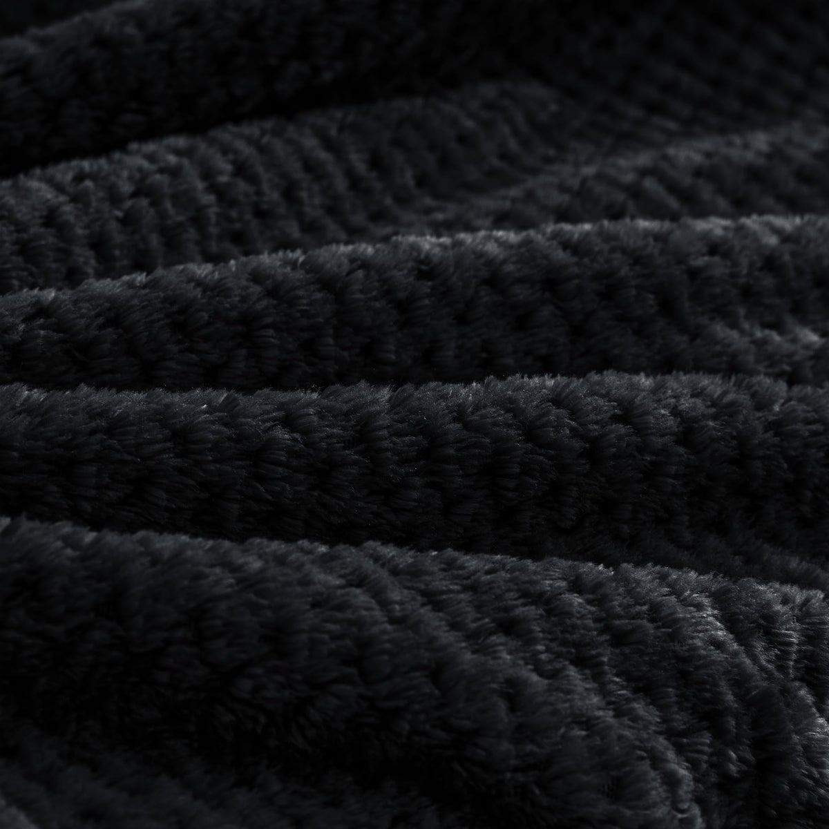 BEDELITE Travel Blanket with Bag, Jacquard Fleece Blanket 65"x40" - Black view 5