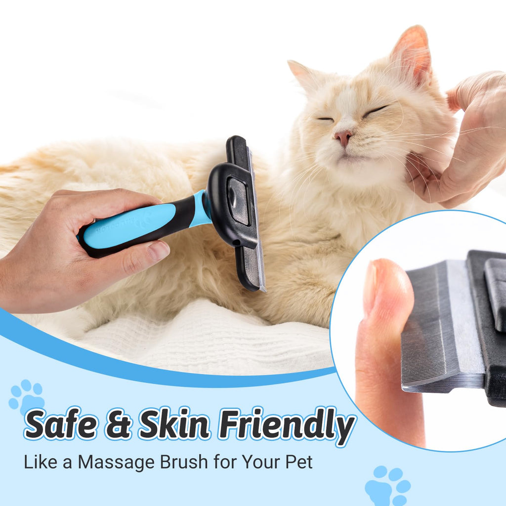 MIU COLOR Pet Grooming Brush Deshedding Tool for Dogs & Cats - Blue / Long Hair view 5