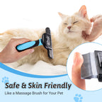 MIU COLOR Pet Grooming Brush Deshedding Tool for Dogs & Cats - Blue / Long Hair view 5