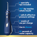 Waterpik Cordless Advanced Water Flosser for Teeth - Blue view 1