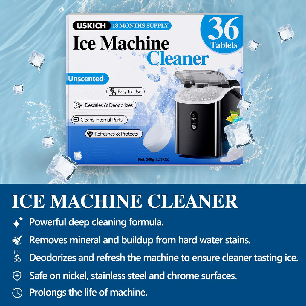 USKICH Ice Machine Cleaner Descaler Tablets-36Pack Ice Maker Cleaner (0001) (Pack of 36)